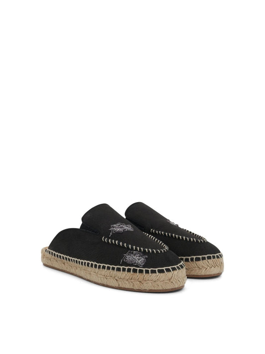 MAISON MARGIELA Embroidered Espadrille Mules (Black)