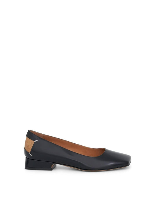 Image of Footwear. Productname: MAISON MARGIELA Four Stitches Decortique Ballerinas in Black colour by brand - MAISON MARGIELA