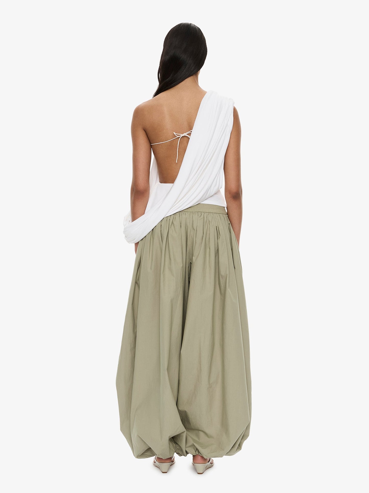CHRISTOPHER ESBER Aiba Draped Jersey Tee (White)