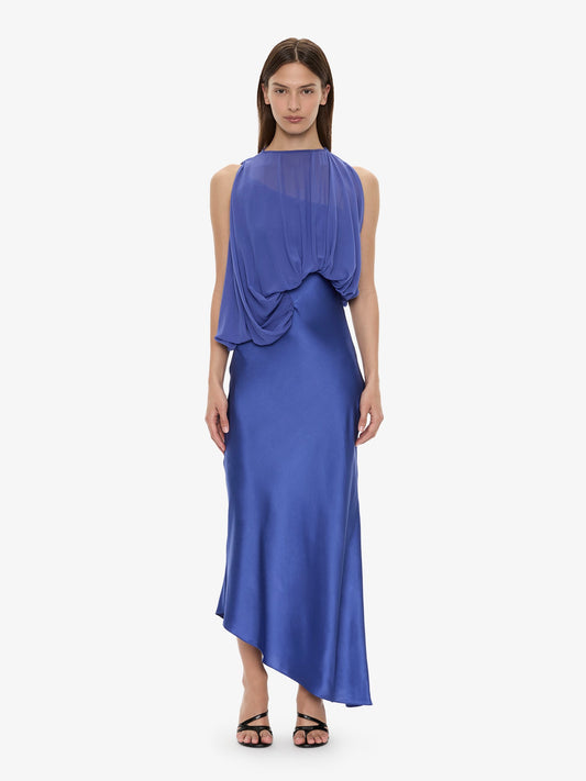 Image of Dresses. Product name - Cumulus Midi Dress in Indigo colour by brand - CHRISTOPHER ESBER