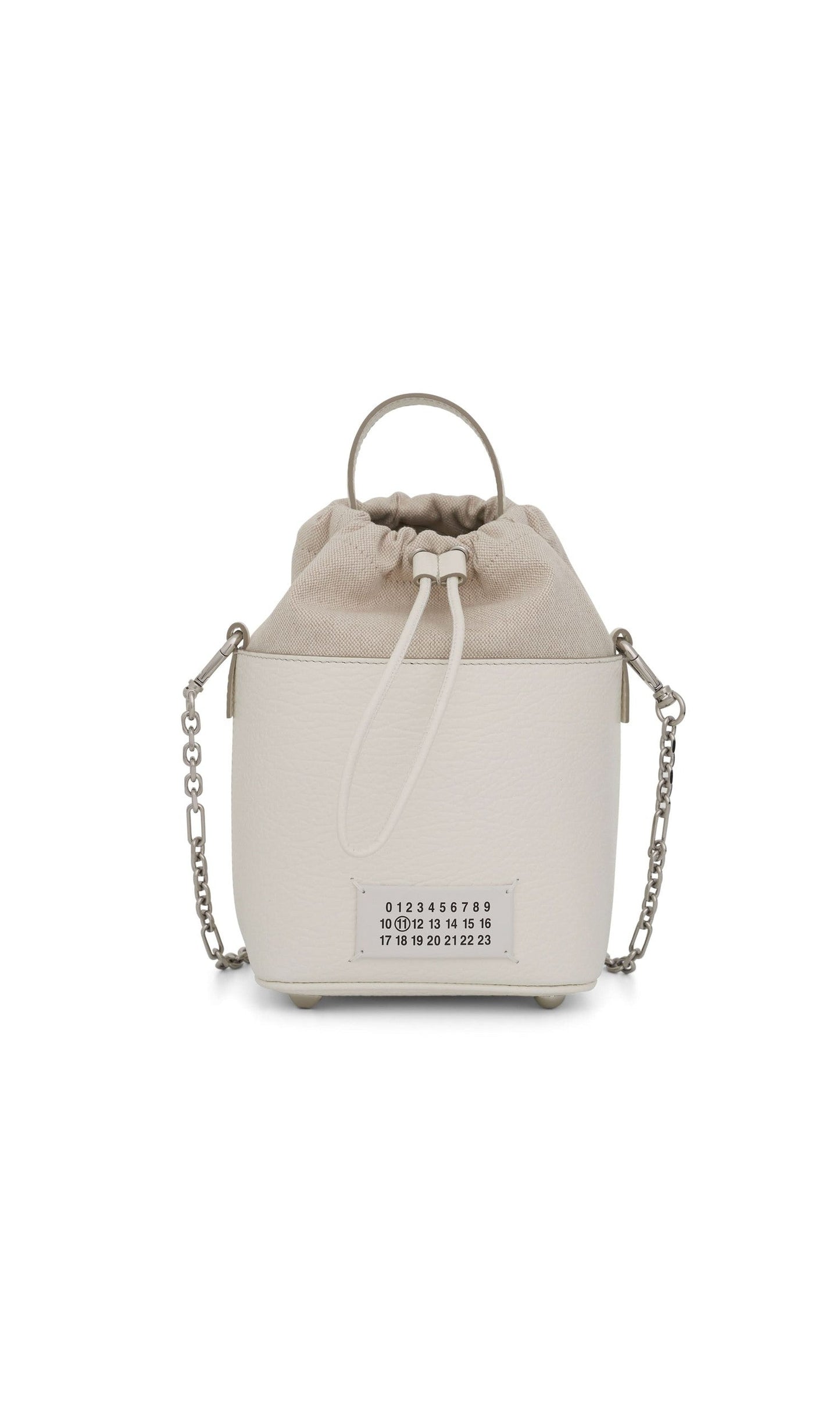 Image of Bags. Productname: MAISON MARGIELA Small 5AC Bucket Bag in White colour by brand - MAISON MARGIELA