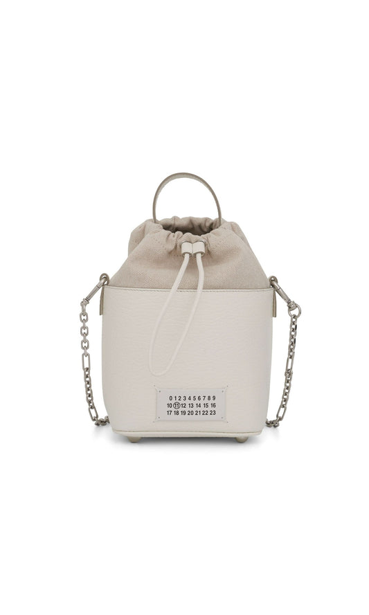 Image of Bags. Productname: MAISON MARGIELA Small 5AC Bucket Bag in White colour by brand - MAISON MARGIELA