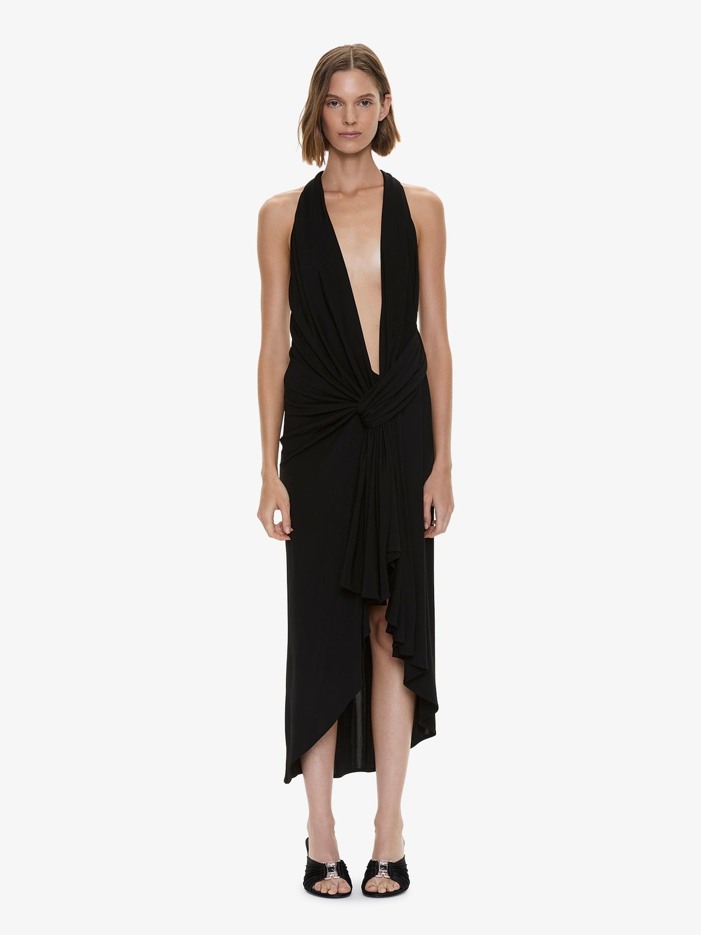 Image of Dresses. Product name - Spire Cascade Gown in Black colour by brand - CHRISTOPHER ESBER