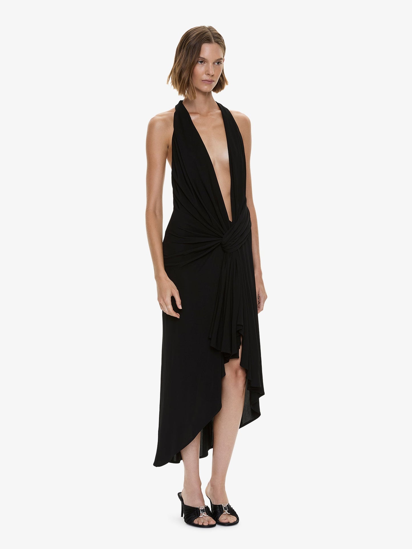 CHRISTOPHER ESBER Spire Cascade Gown (Black)