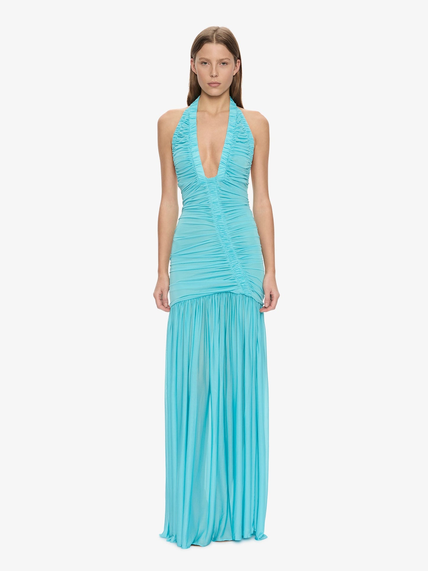 Image of Dresses. Product name - Orion Gown in Cyan colour by brand - Christopher Esber