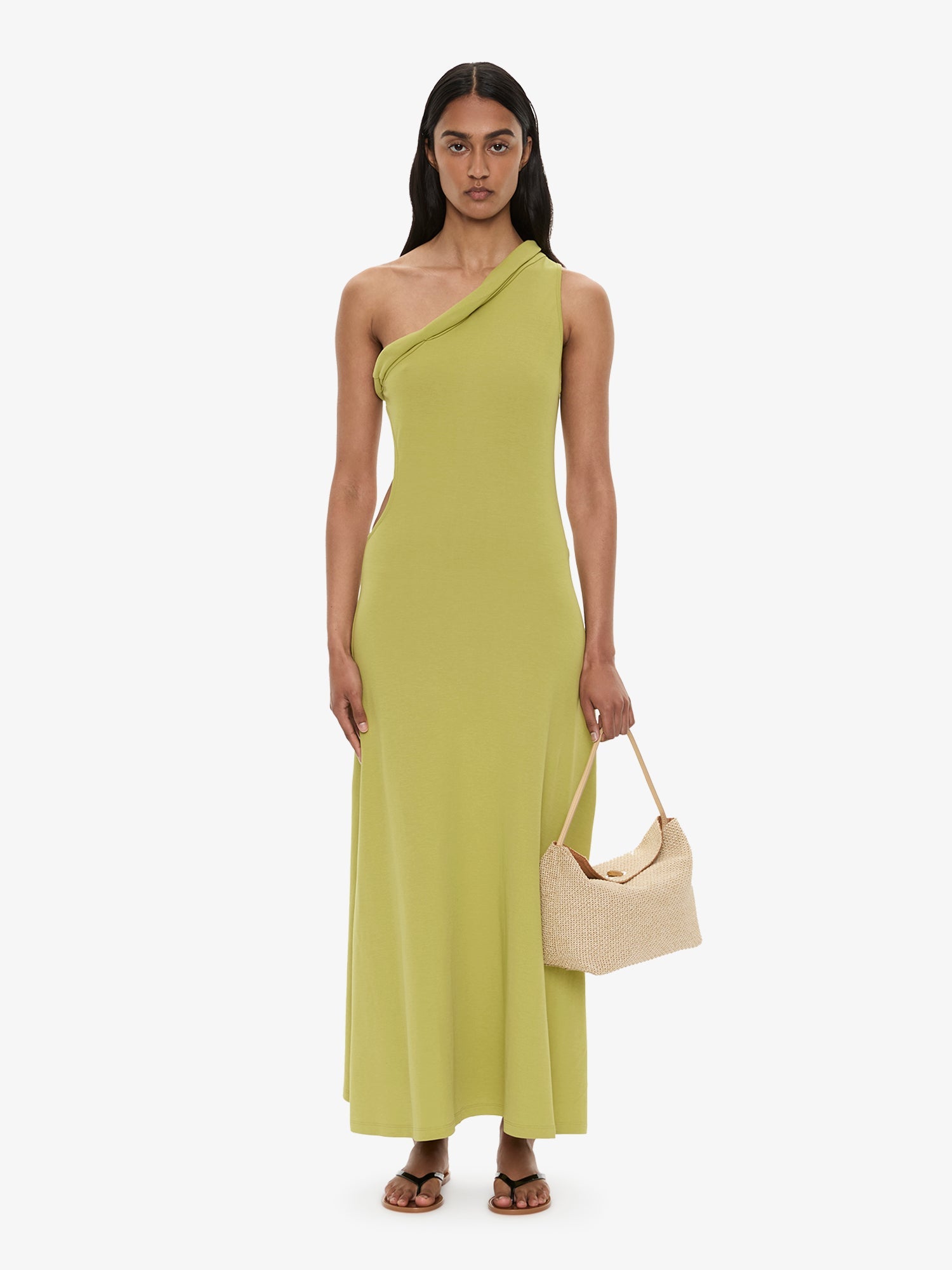 Image of Dresses. Product name - Rolled Up Cutaway Tank Dress in Green colour by brand - CHRISTOPHER ESBER
