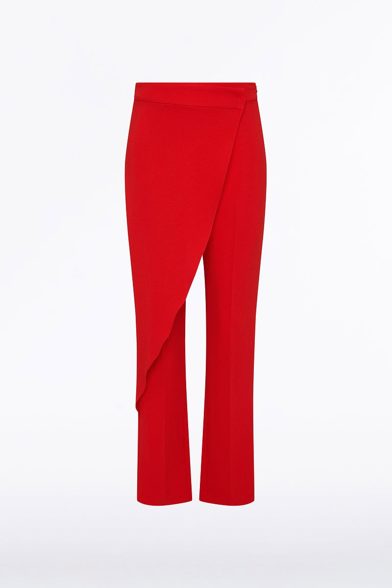 Carla Zampatti Crepe Drape Front Pant (Red)