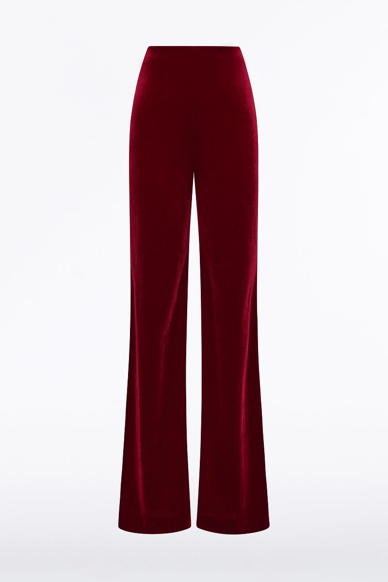 Carla Zampatti Rouge Velvet Wide Leg Pant (Red)