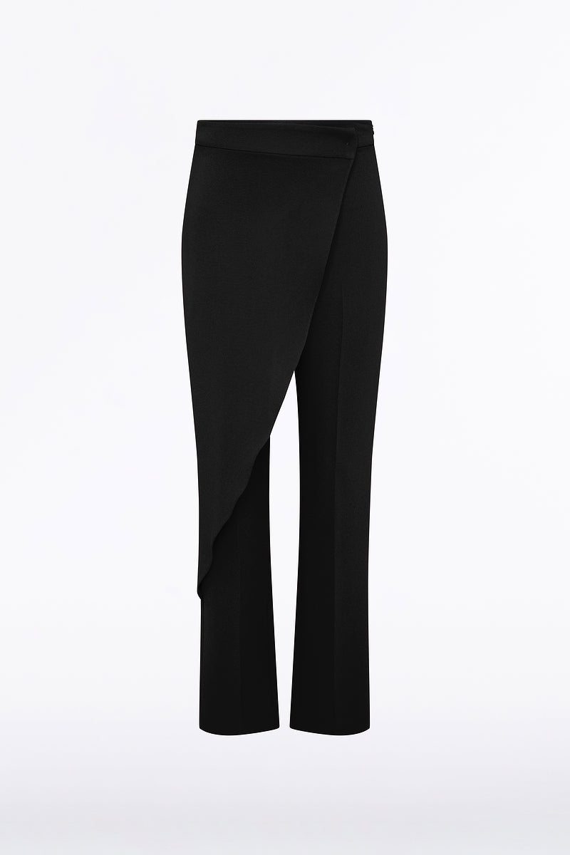 Carla Zampatti Crepe Drape Front Pant (Black)