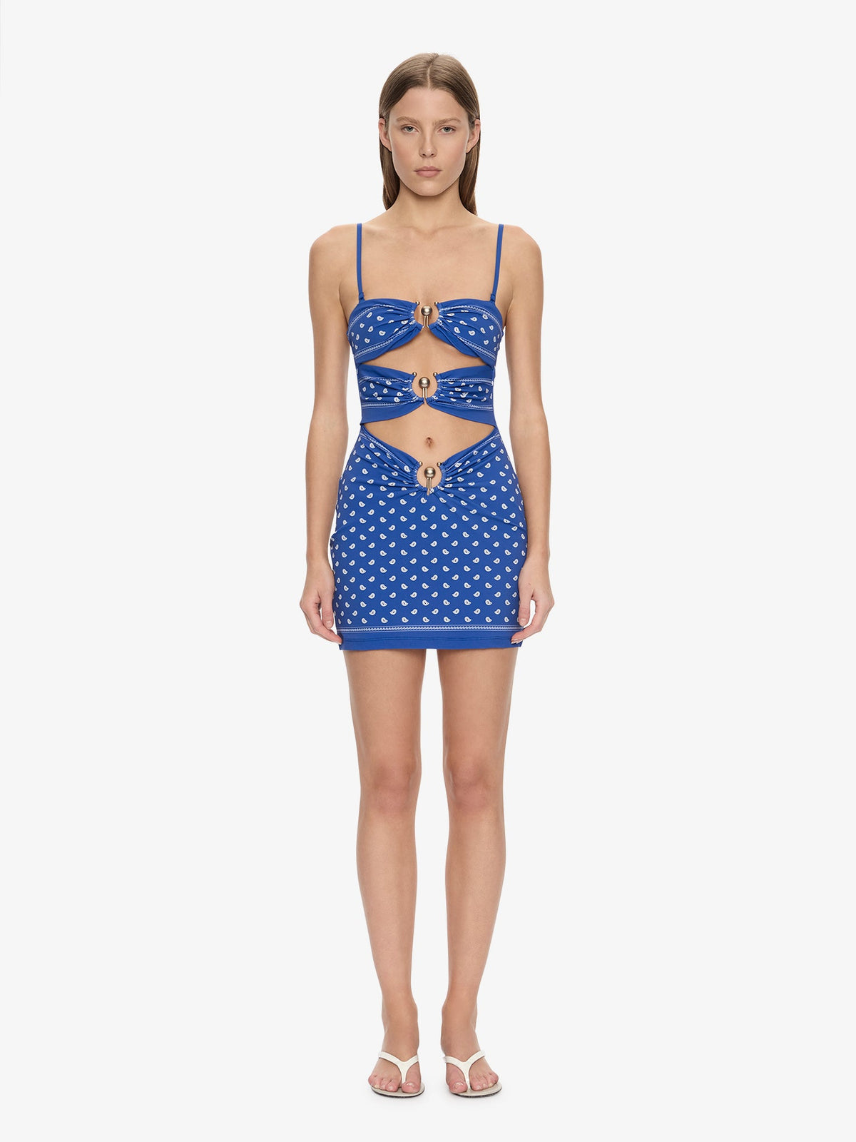 Image of Dresses. Product name - Bandana Ruched Orbit Mini Dress in Print colour by brand - CHRISTOPHER ESBER