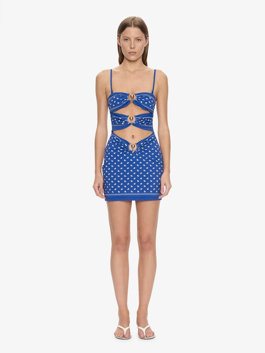 Image of Dresses. Product name - Bandana Ruched Orbit Mini Dress in Print colour by brand - CHRISTOPHER ESBER