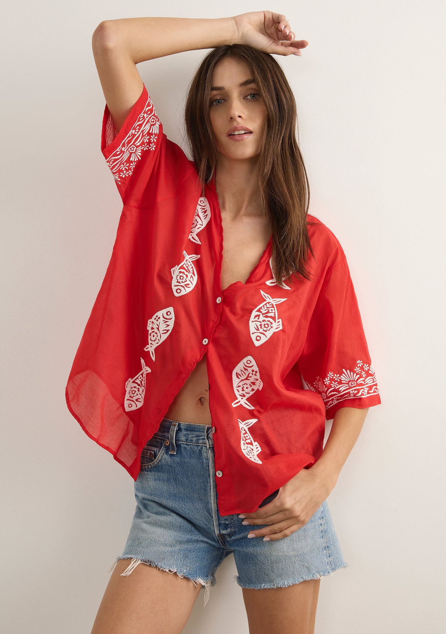Auguste The Label Sardine Embroidered Blouse (Print)