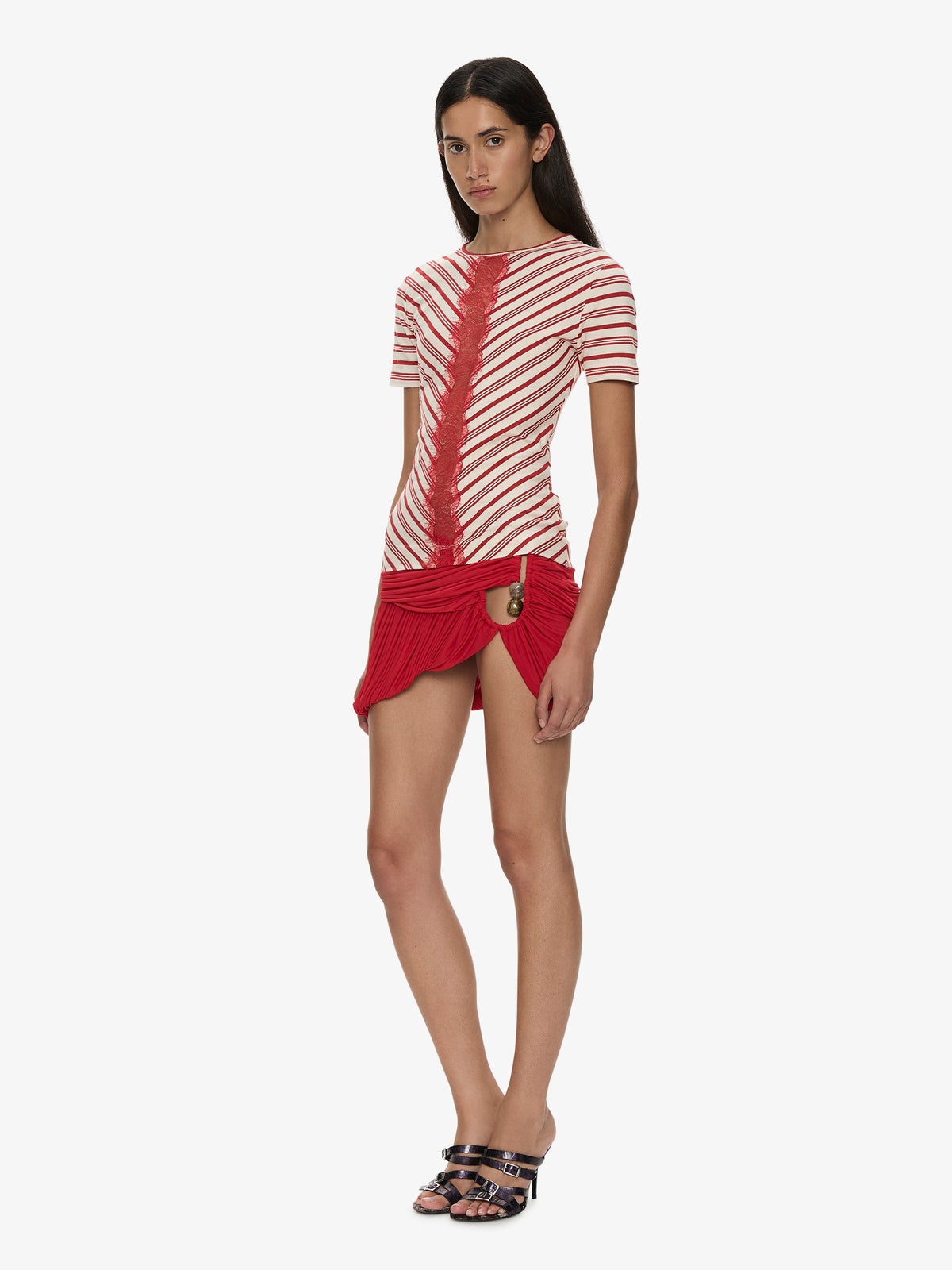 CHRISTOPHER ESBER Beach Glass Bubble Mini Skirt (Red)