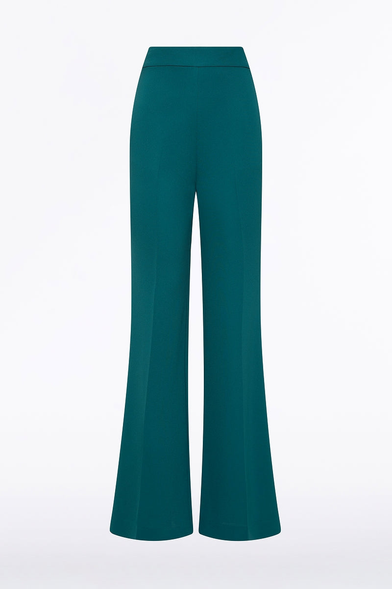 Carla Zampatti Serpentine Crepe Bootleg Pant (Green)