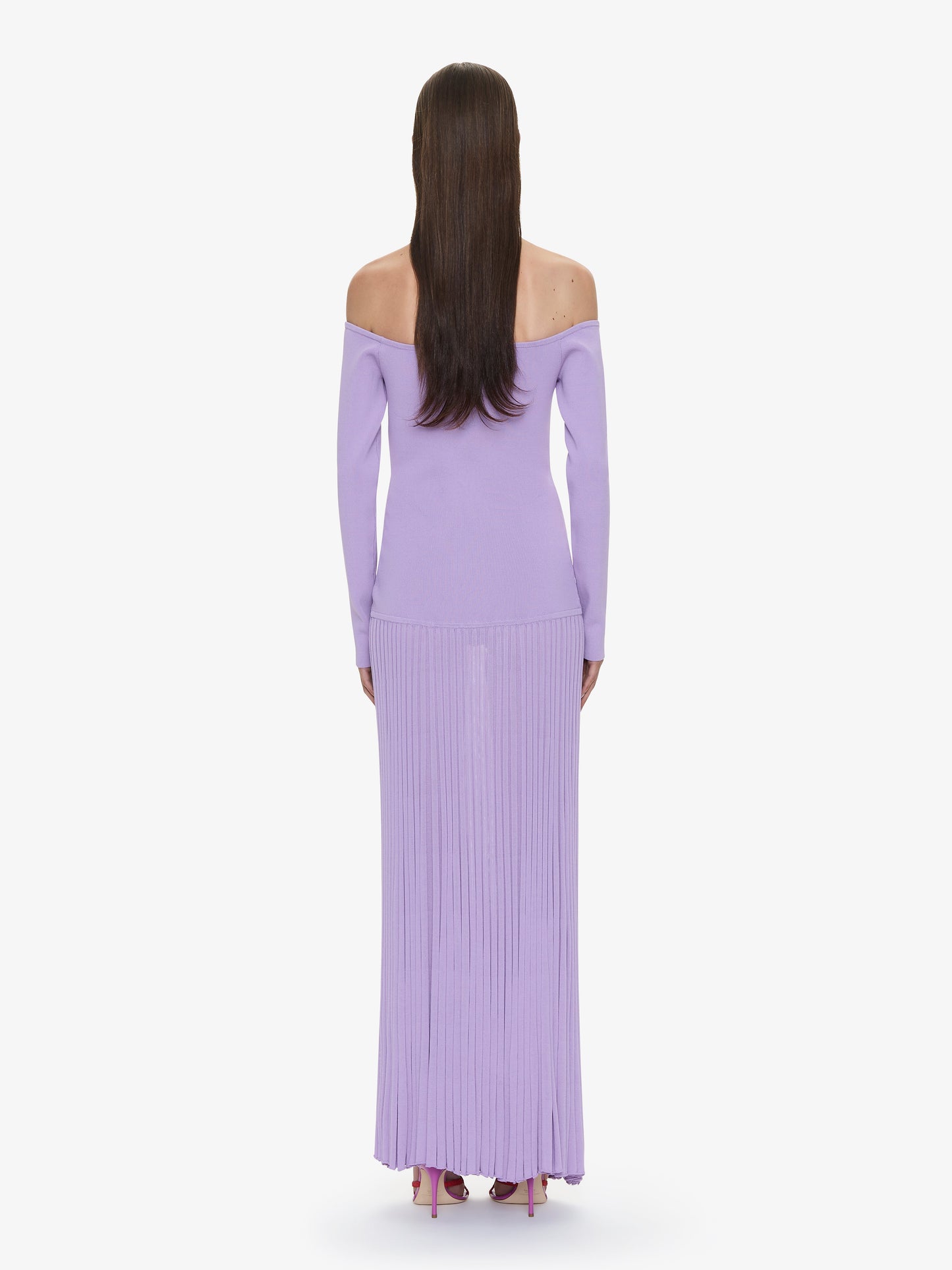 CHRISTOPHER ESBER Salacia Pleated Off Shoulder Dress (Lilac)
