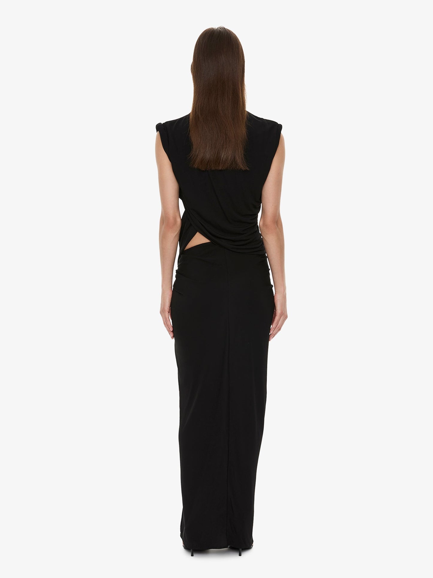 CHRISTOPHER ESBER Twisted Lever Rolled Up Tee Dress (Black)
