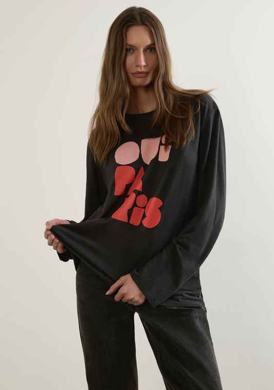 Auguste The Label Oui Paris North Long Sleeve Tee (Black)