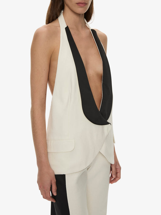 Christopher Esber Tuxedo Contrast Silk Vest (Black)