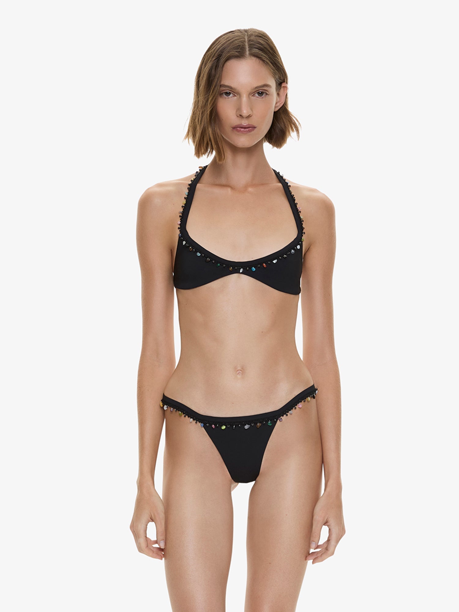 Image of Swimwear. Productname: CHRISTOPHER ESBER Beach Quartz Minuscule Bikini Top in Black colour by brand - CHRISTOPHER ESBER