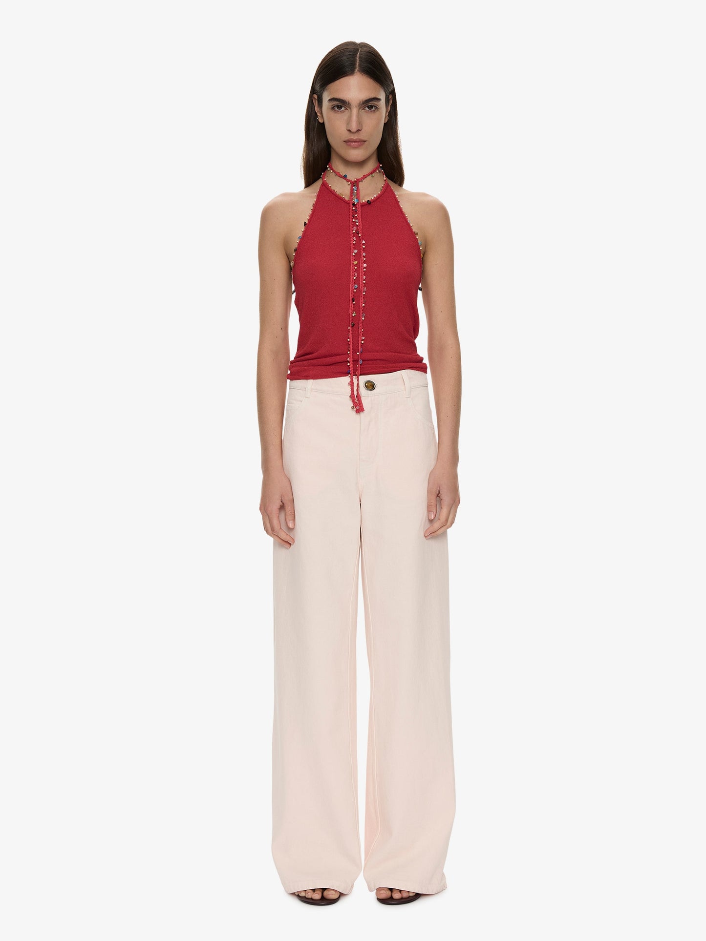 CHRISTOPHER ESBER Beach Quartz Halter Tank (Red)