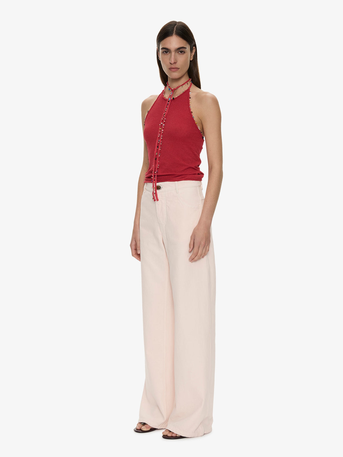CHRISTOPHER ESBER Beach Quartz Halter Tank (Red)