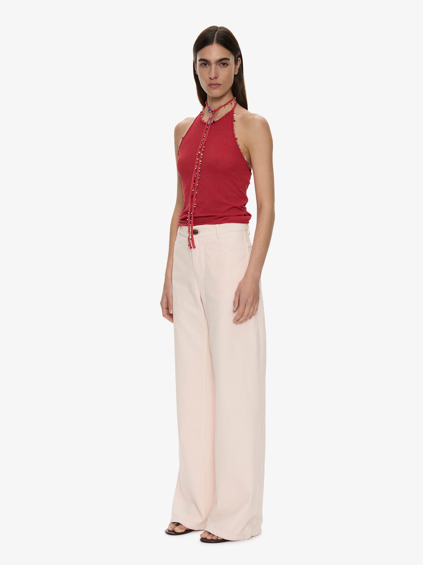 CHRISTOPHER ESBER Beach Quartz Halter Tank (Red)