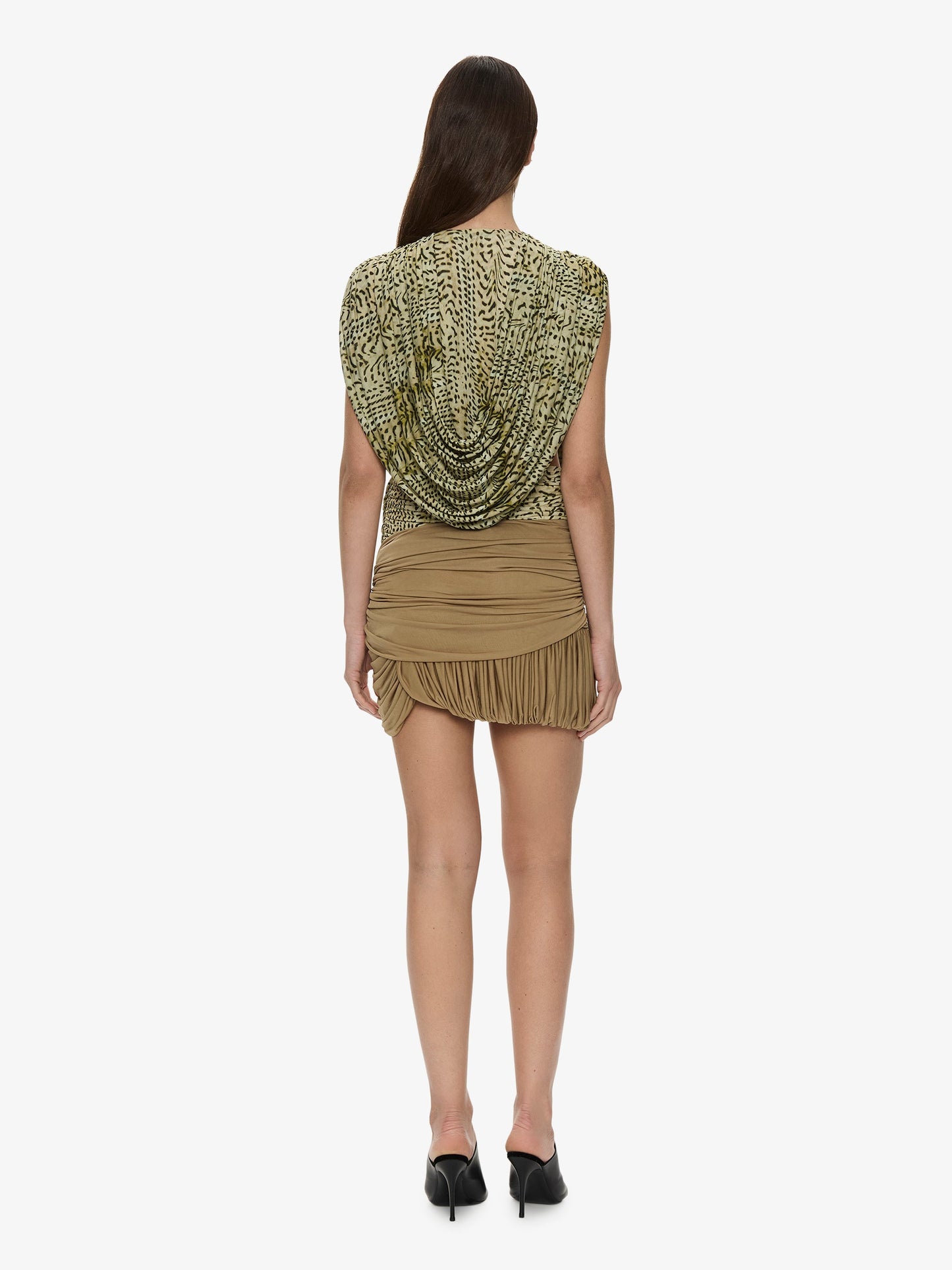 CHRISTOPHER ESBER Beach Glass Bubble Mini Skirt (Khaki)