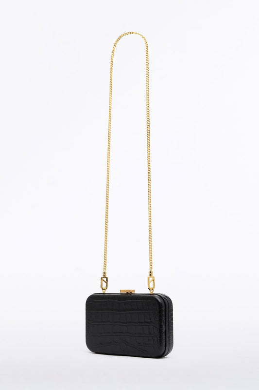 Carla Zampatti Croc Cz Cubo Clutch (Black)