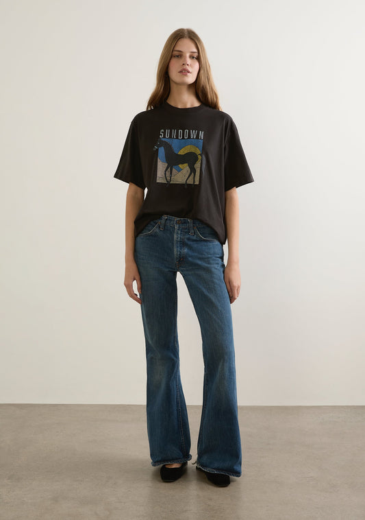 Image of T-Shirts. Productname: Auguste The Label Sundown Boyfriend Tee in Black colour by brand - Auguste The Label