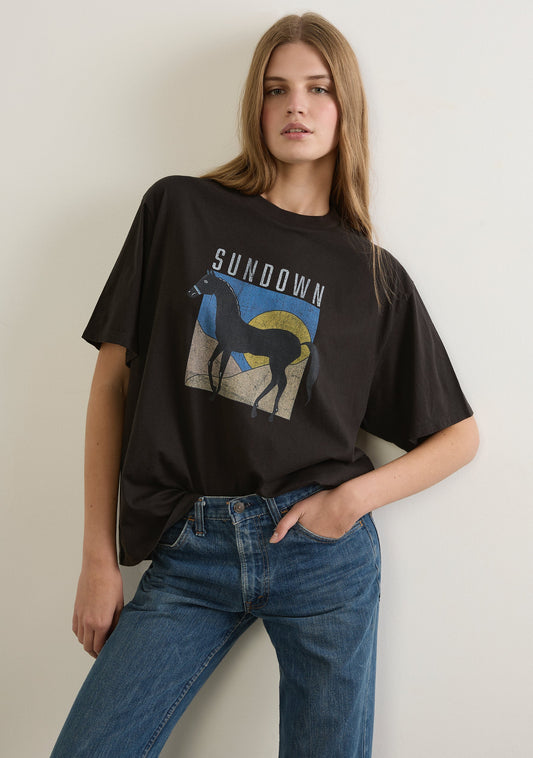 Auguste The Label Sundown Boyfriend Tee (Black)
