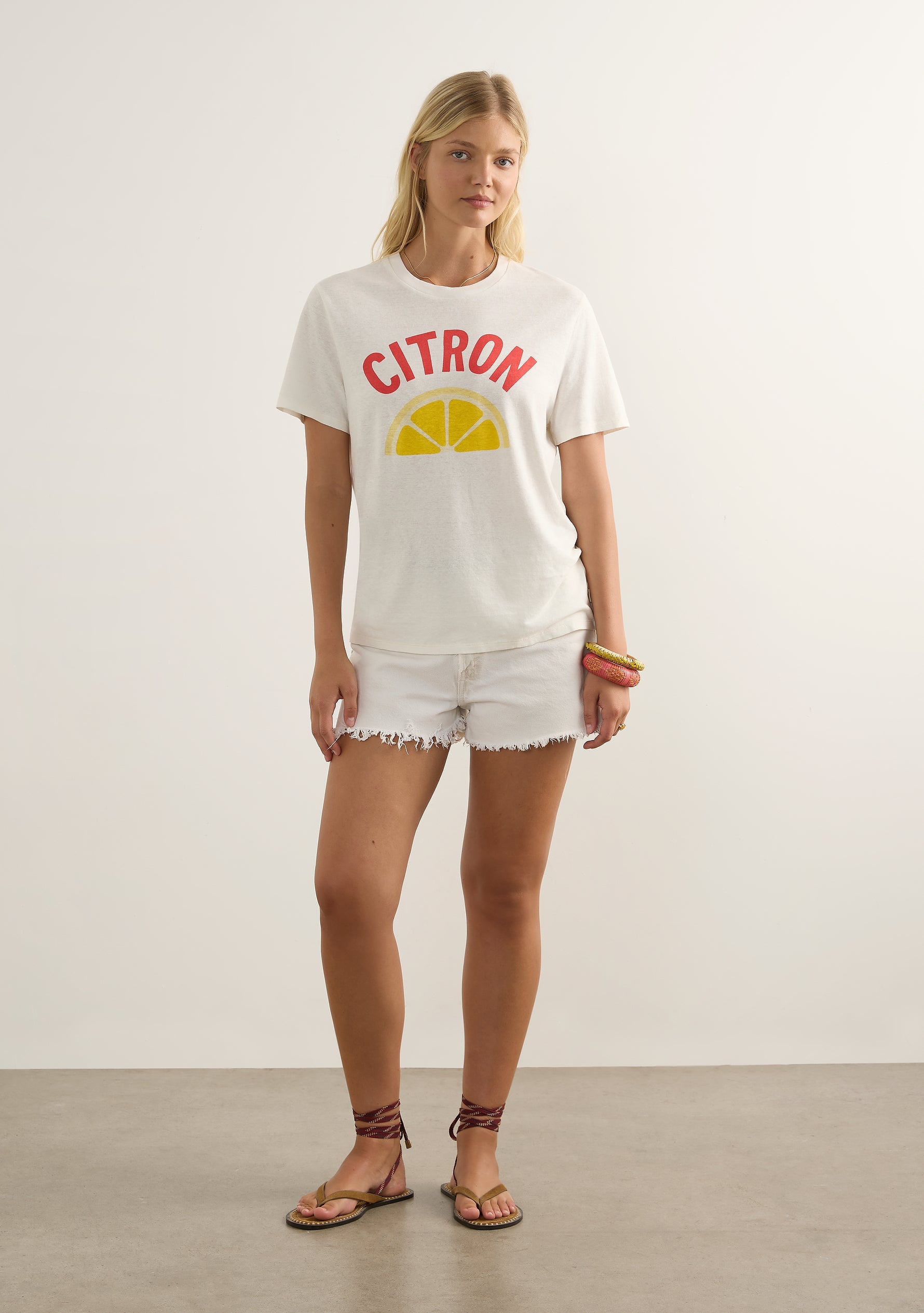 Image of T-Shirts. Productname: Auguste The Label Citron Classic Tee in Print colour by brand - Auguste The Label