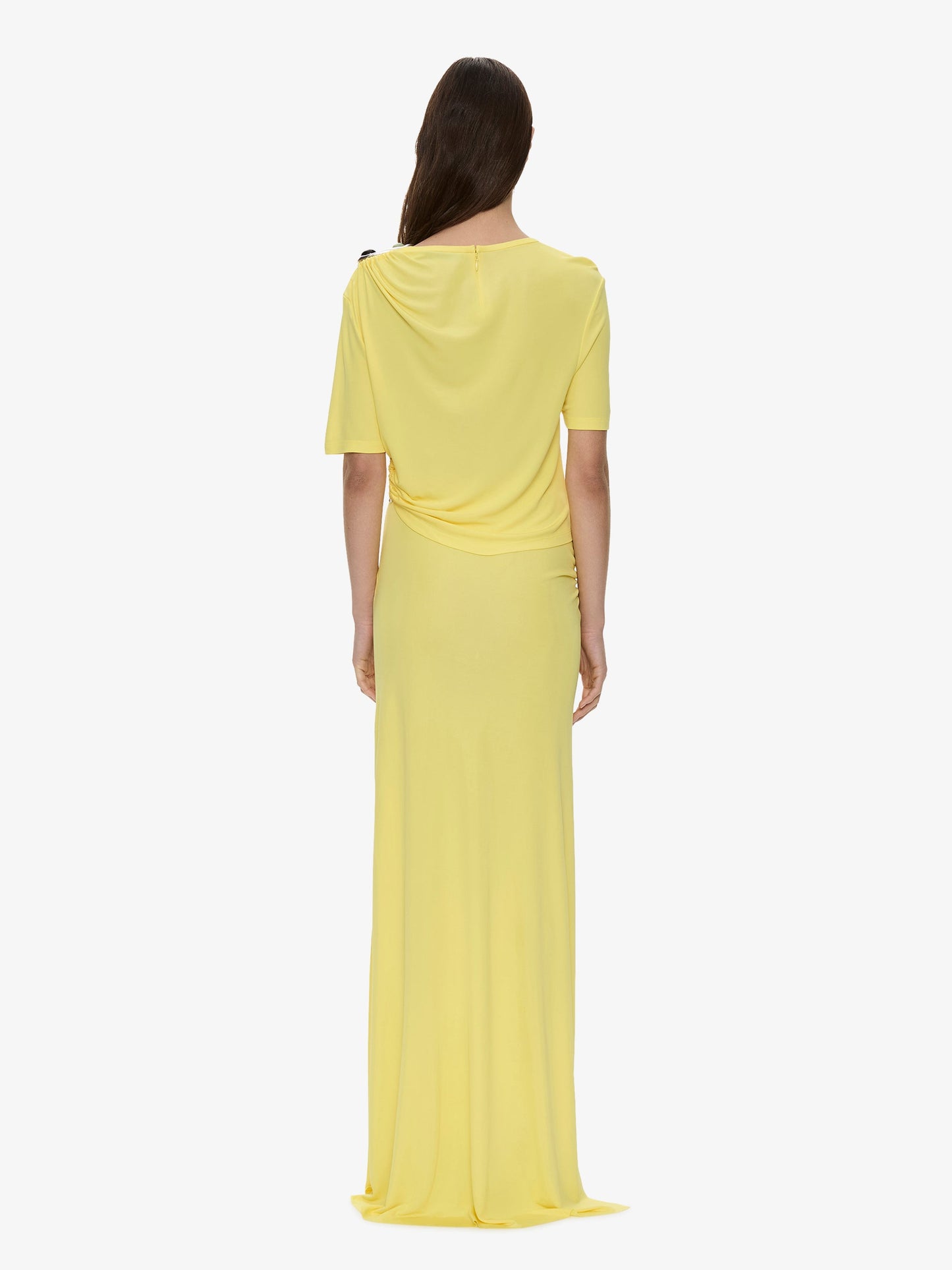 CHRISTOPHER ESBER Orica Crystal Cascade Jersey Skirt (Yellow)