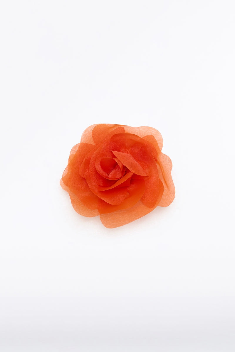 Image of Keychains. Product name - Tangerine Small Fiore Brooch in Orange colour by brand - Carla Zampatti