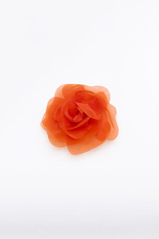Image of Keychains. Product name - Tangerine Small Fiore Brooch in Orange colour by brand - Carla Zampatti