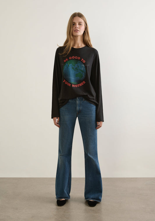 Image of T-Shirts. Productname: Auguste The Label Be Good to Your Mother Long Sleeve - Charity Tee in Black colour by brand - Auguste The Label