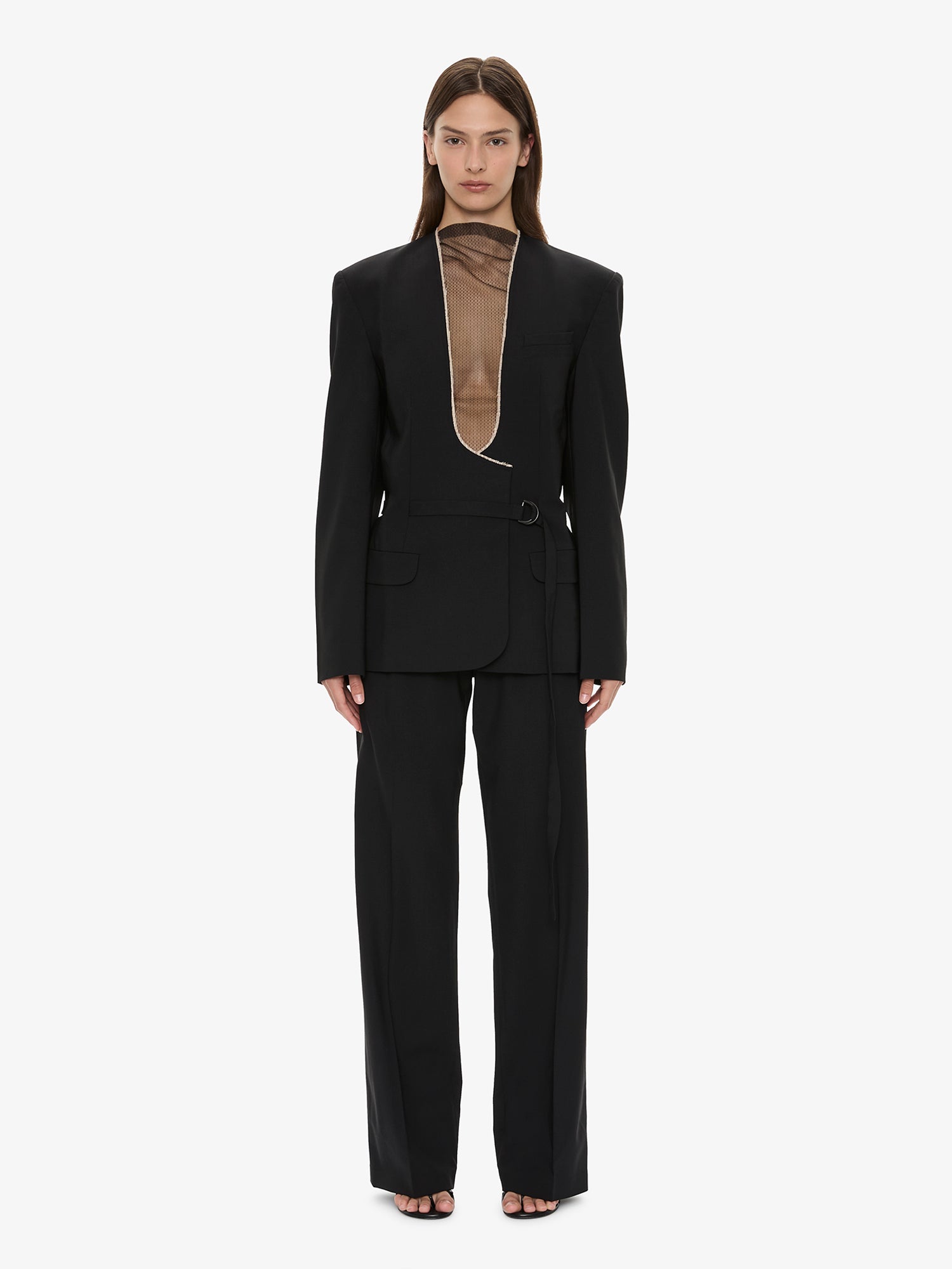 Image of Coats & Jackets. Product name - Retract Shawl Blazer in Black colour by brand - CHRISTOPHER ESBER