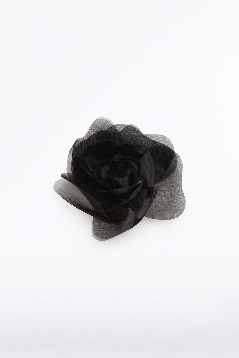 Image of Keychains. Product name - Black Small Fiore Brooch in Black colour by brand - Carla Zampatti