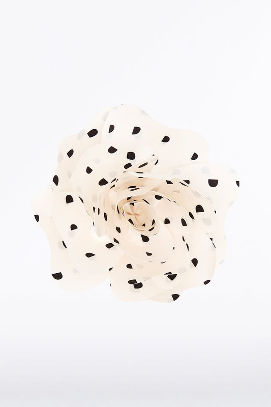 Image of Keychains. Product name - Ivory C Spot Fiore Brooch in Cream colour by brand - Carla Zampatti