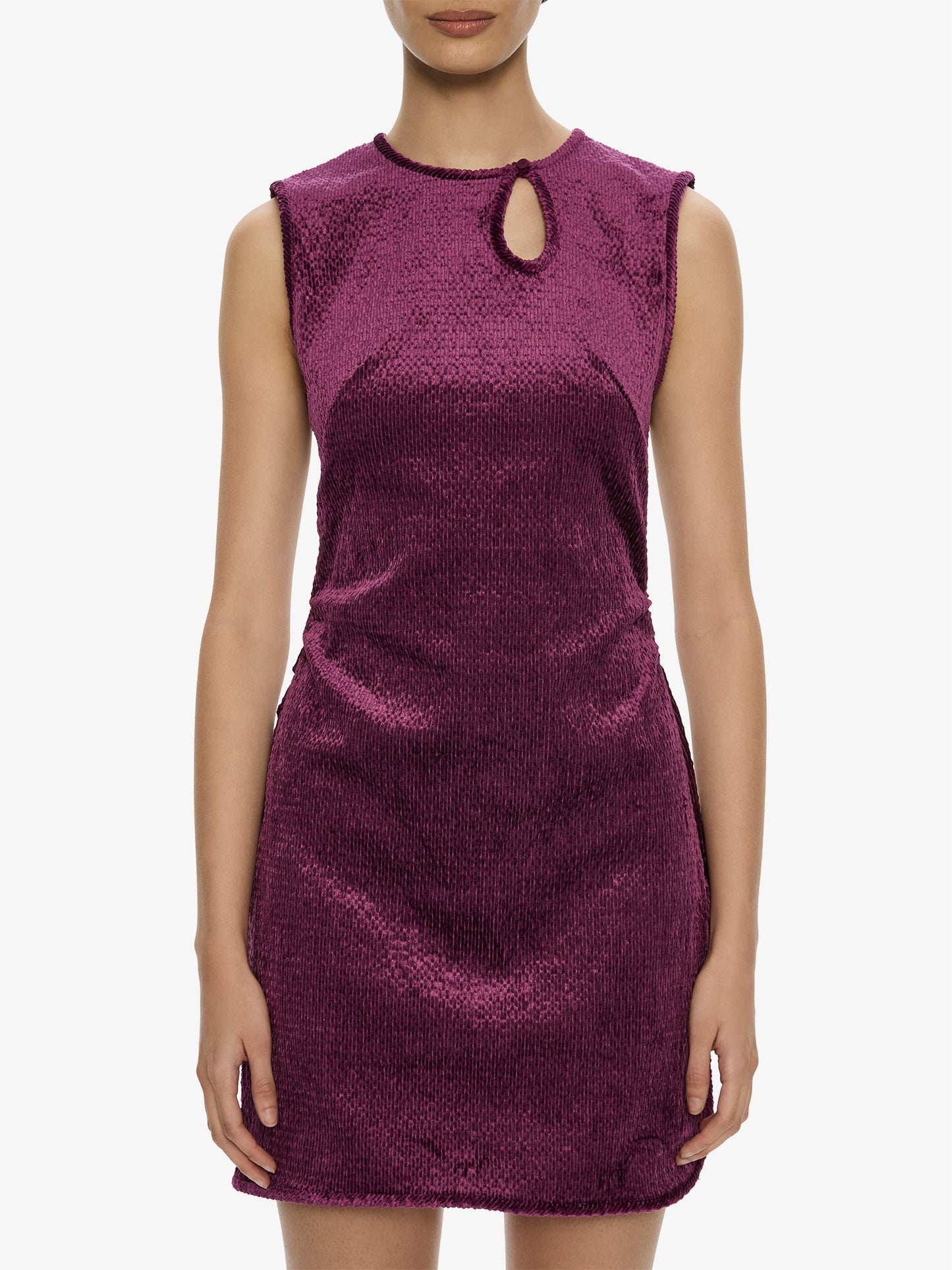 CHRISTOPHER ESBER Loophole Mini Dress (Plum)