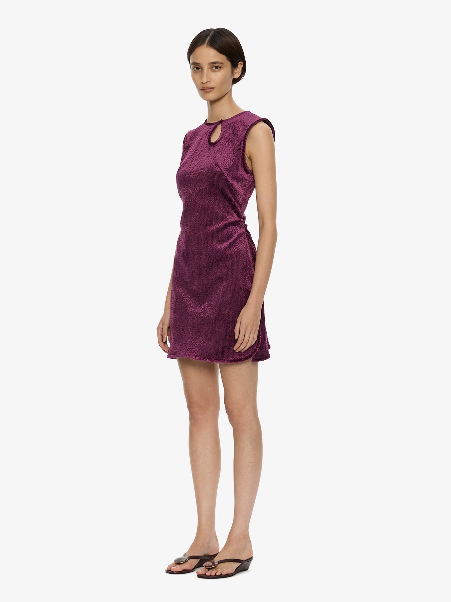 CHRISTOPHER ESBER Loophole Mini Dress (Plum)