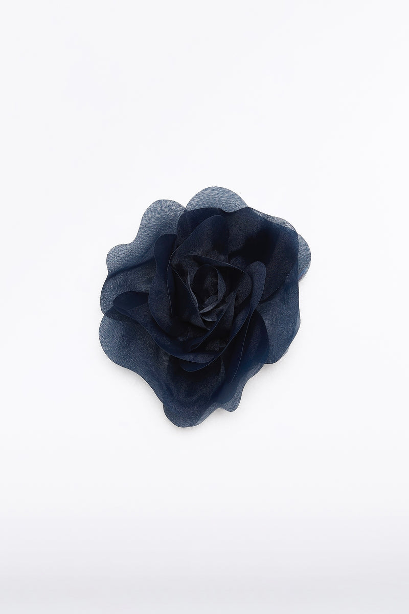 Image of Keychains. Product name - Navy Small Fiore Brooch in Navy colour by brand - Carla Zampatti
