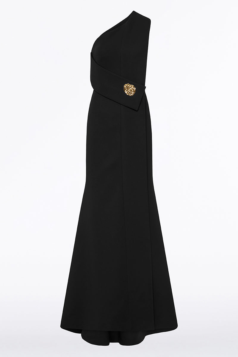 Carla Zampatti Crepe Piegato Gown (Black)