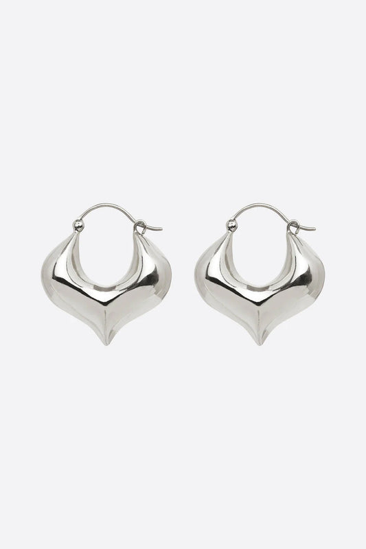 Medium Heart Earrings (Silver Tone)