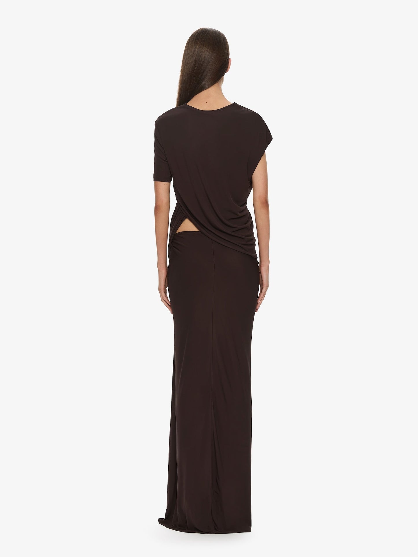 CHRISTOPHER ESBER Twisted Lever Tee Dress (Espresso)