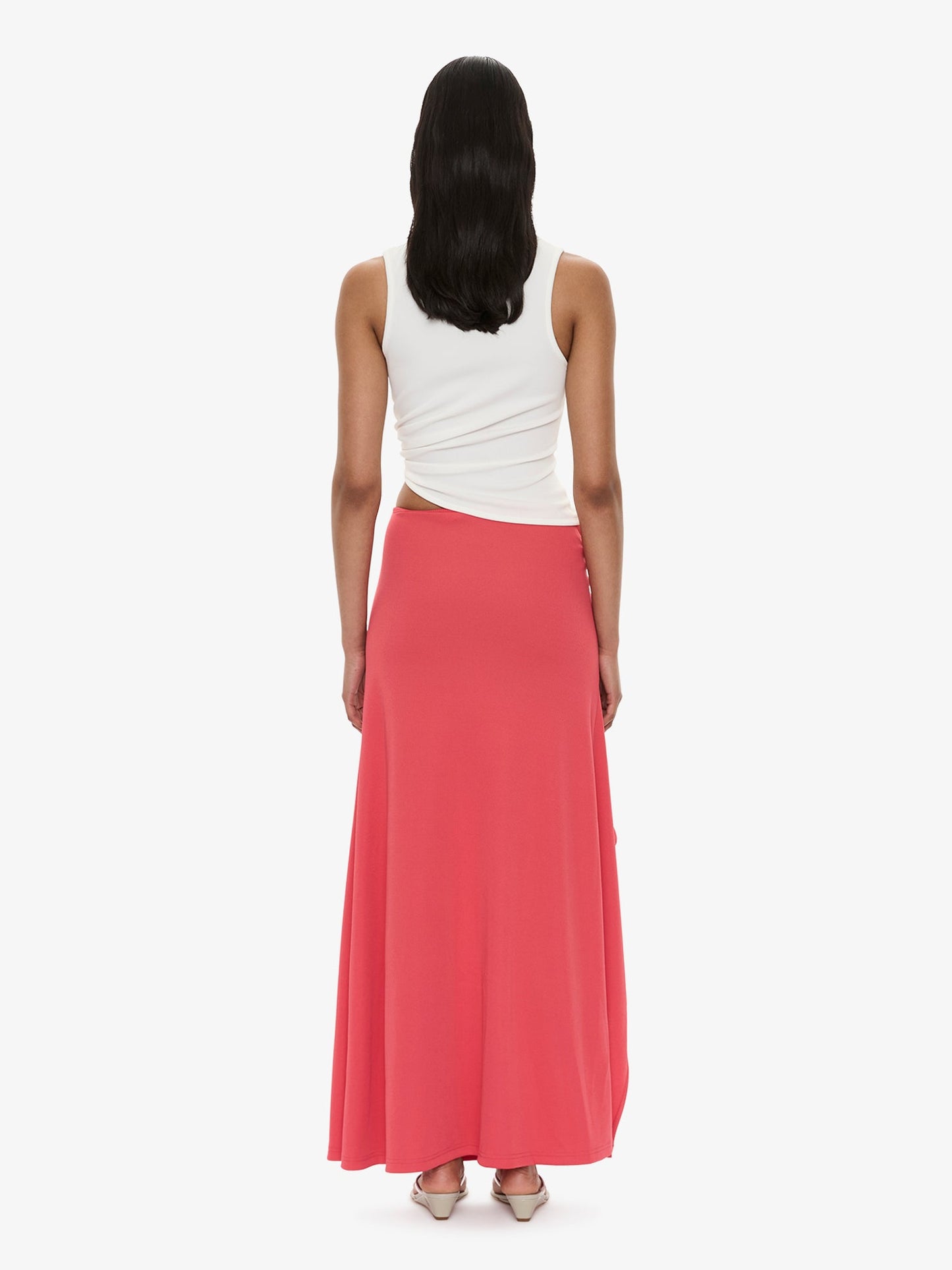 CHRISTOPHER ESBER Droplet Crystal Ruched Tank (White)