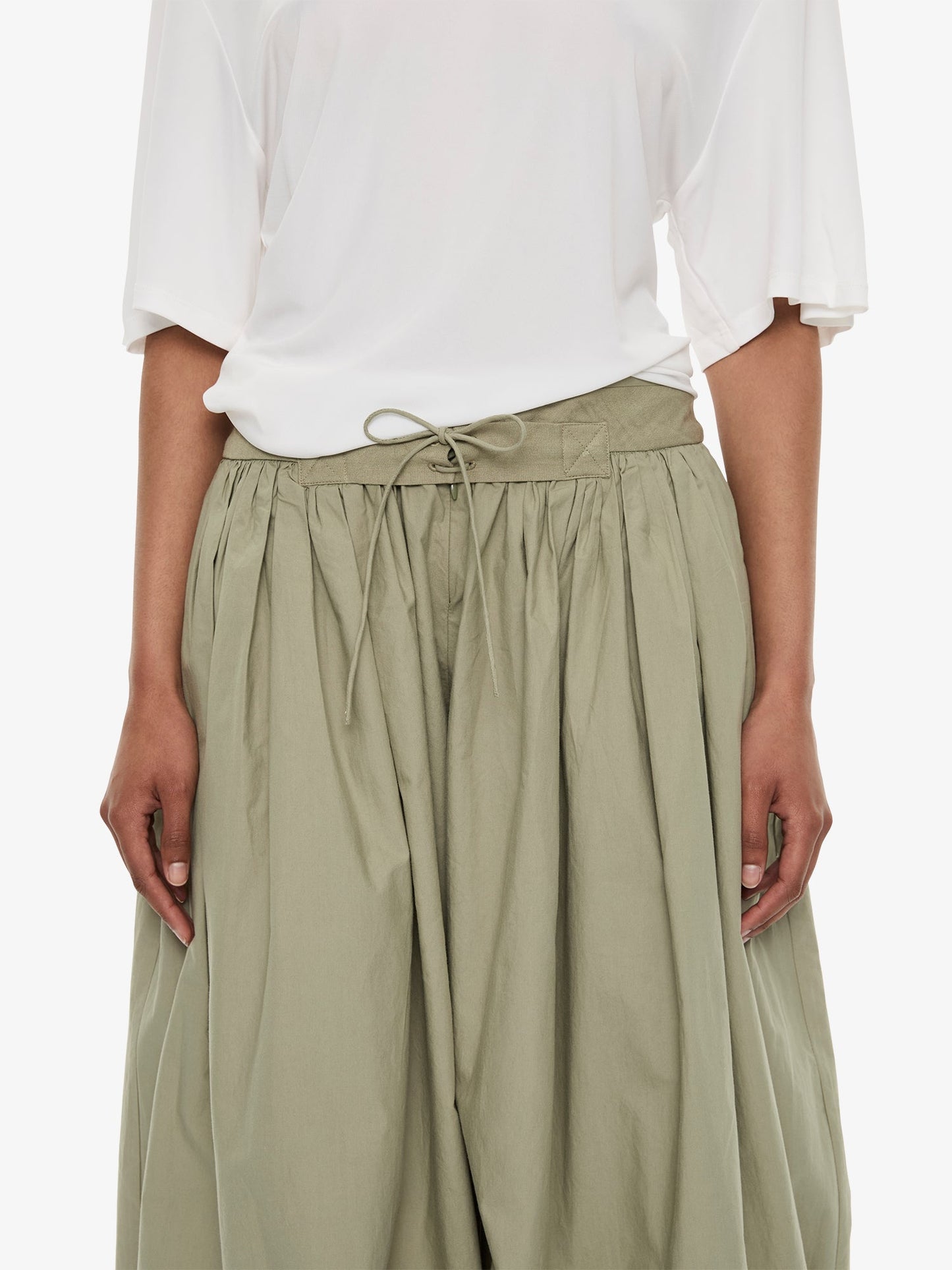 Christopher Esber Side Cowl Waist Tee (Milk)