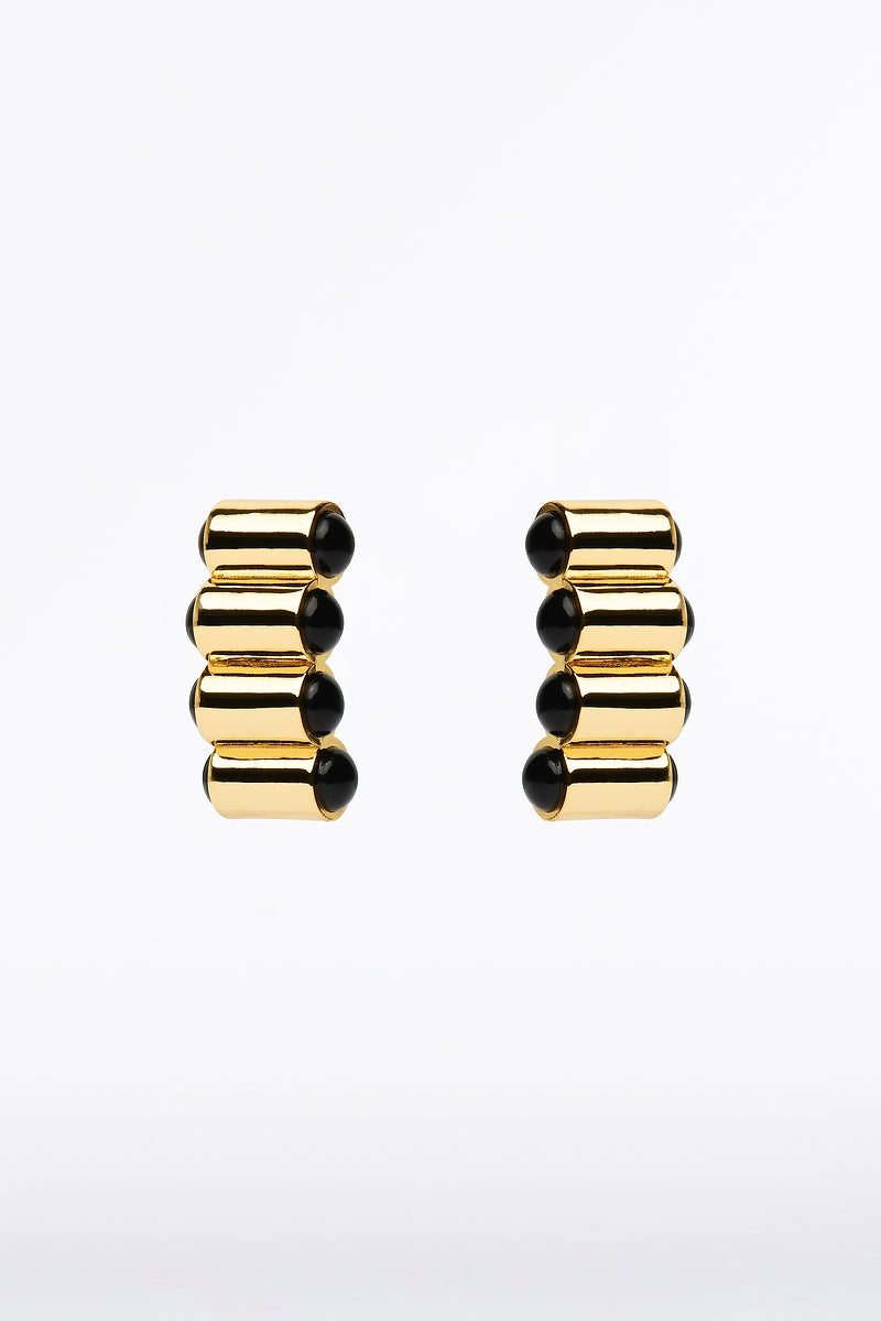 Image of Jewelry. Product name - Onyx Cilindro Earring in Print colour by brand - Carla Zampatti