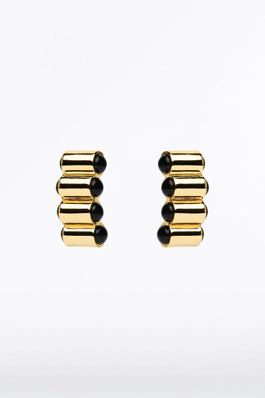 Image of Jewelry. Product name - Onyx Cilindro Earring in Print colour by brand - Carla Zampatti