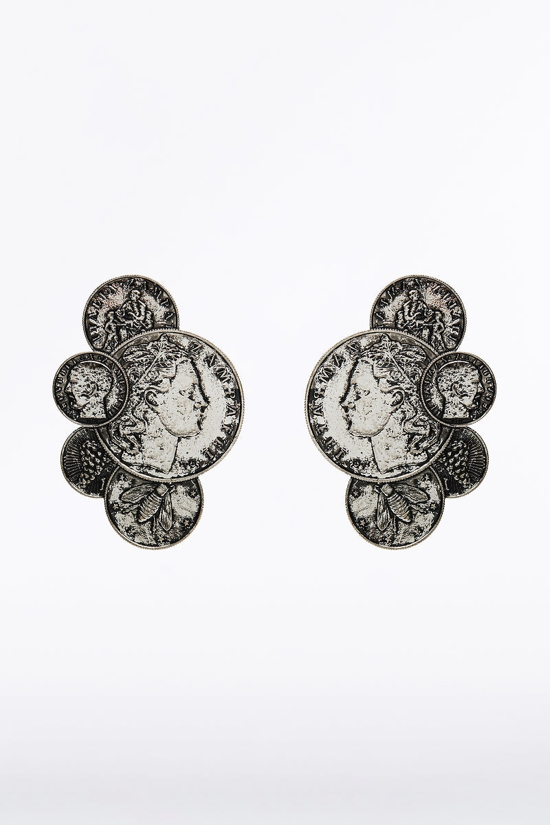 Image of Jewelry. Product name - Coin Cluster Earring in Print colour by brand - Carla Zampatti