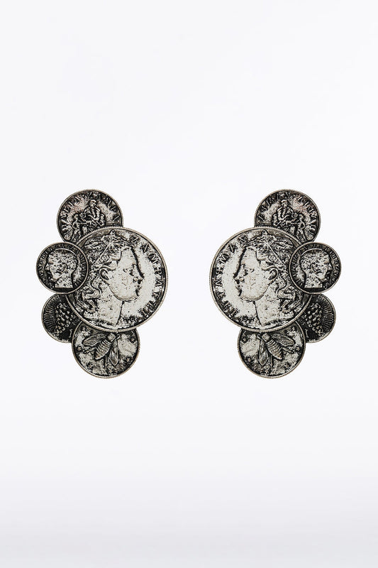 Image of Jewelry. Product name - Coin Cluster Earring in Print colour by brand - Carla Zampatti